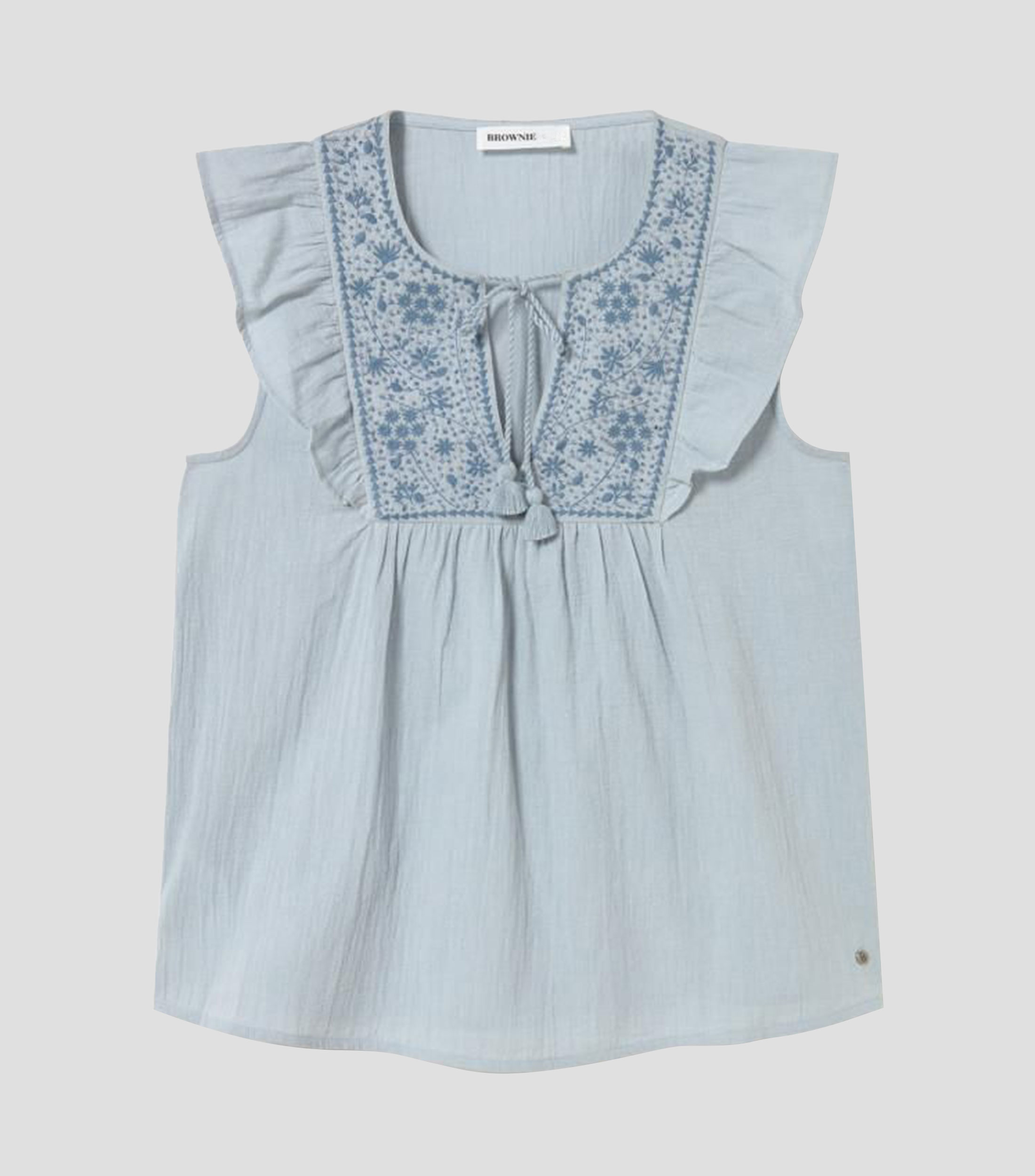 Blusa lisa sin mangas Mujer